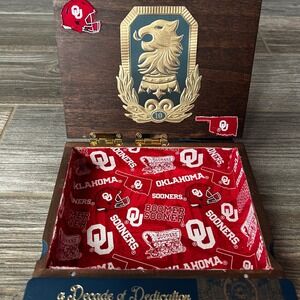 Custom OU Cigar Box Undercrown  Cigar Box Wood Oklahoma Sooners Lined